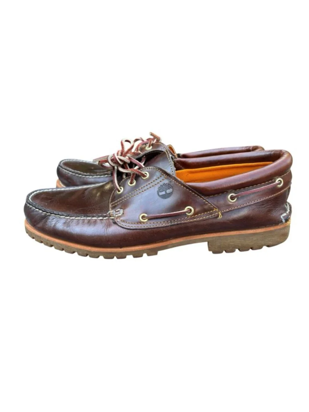 Timberland Shoes Mens 15 W Leather 3-Eye Lug Handsewn Boat  Burgundy Heritage